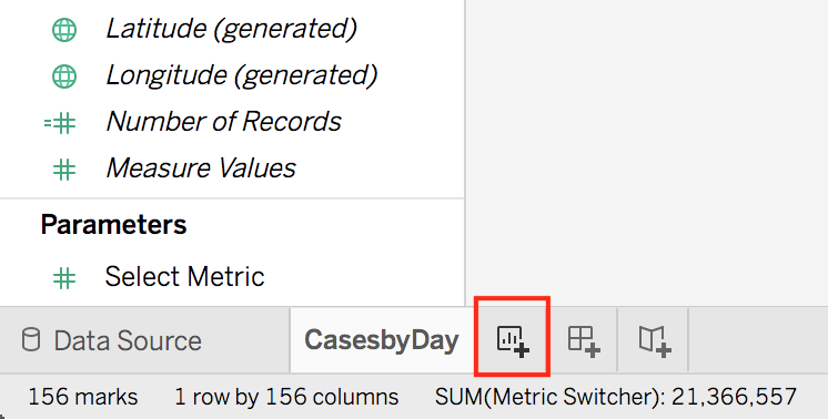 Location of the Create Worksheet button, with the button highlighted.