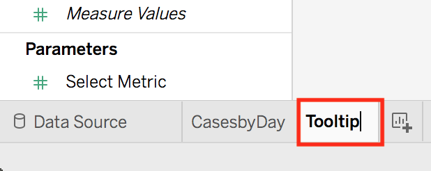 Naming the new worksheet "Tooltip"