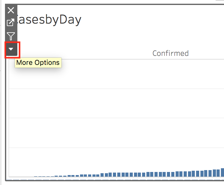 "CasesbyDay" with the "More Options" button highlighted