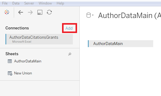 Top left of Data Source Page Display is shown, with the "Add" option highlighted.