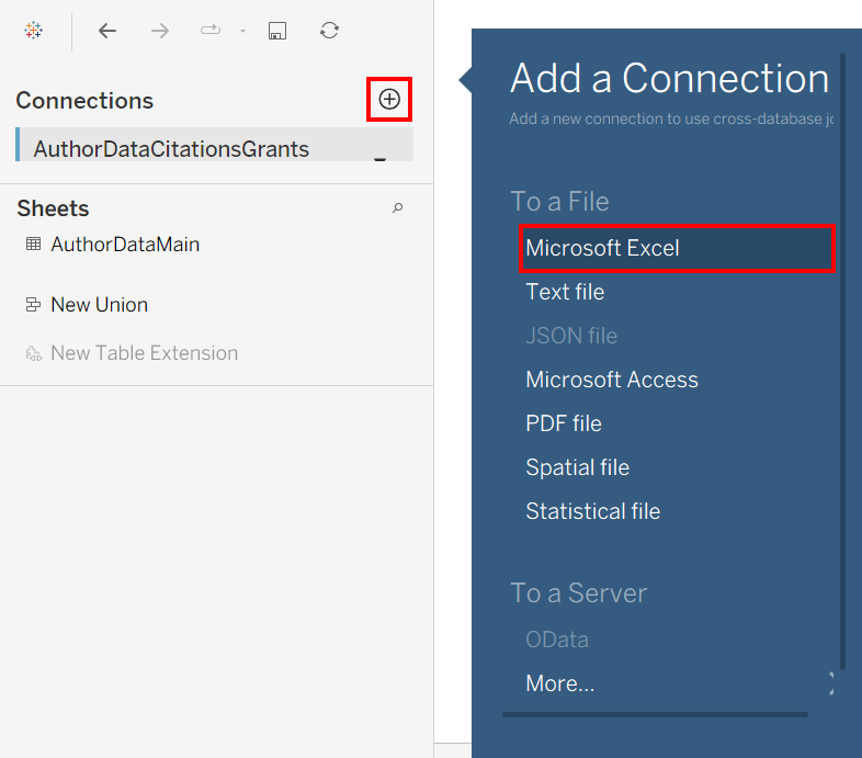 Top left of Data Source Page Display is shown, with the "Add" option highlighted.