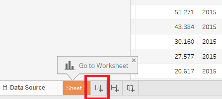 Image showing the new worksheet button