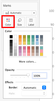 Marks tab with Color highlighted.