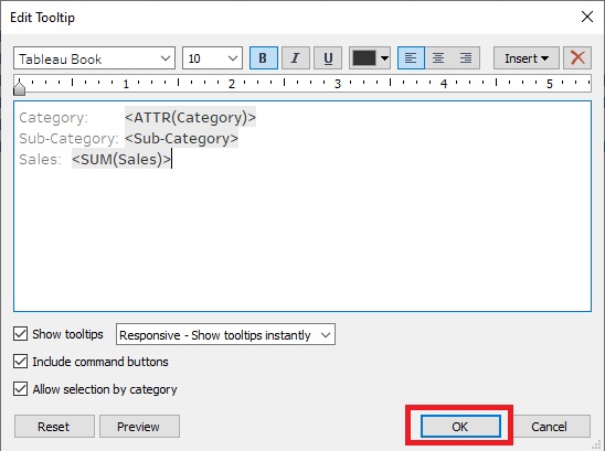 OK is outlined with a red box in the Edit Tooltip menu