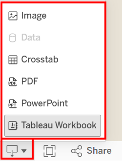 The download options are outlined with a red box