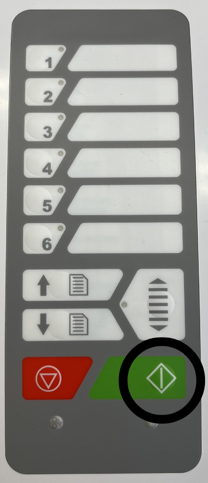 Control panel on the scanner